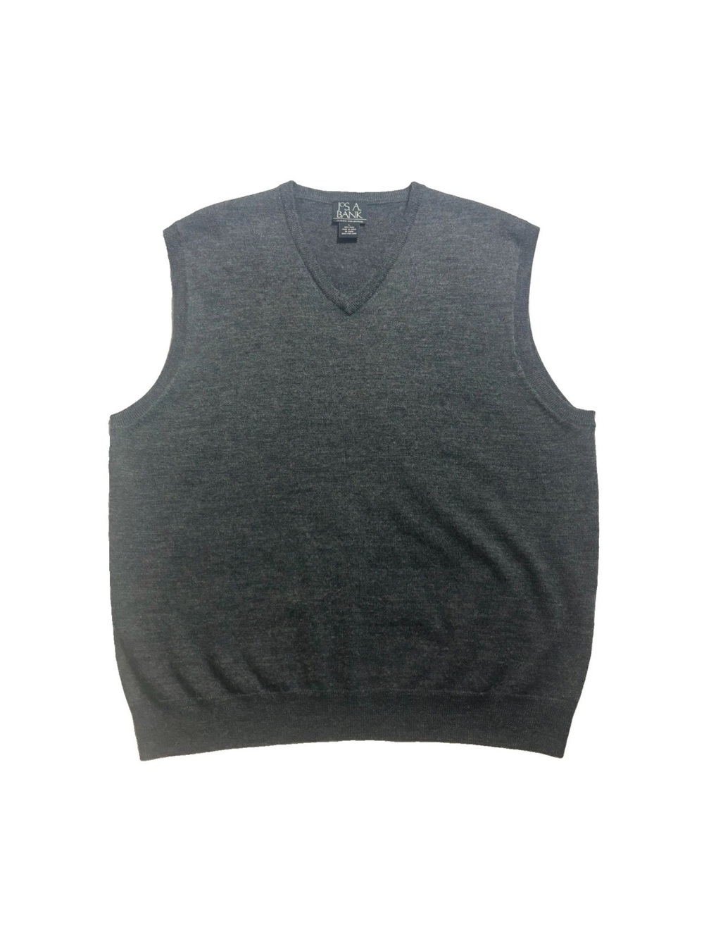 Jos A Bank Classic Collection Men's 100% Wool Sweater Vest Gray V-neck Size L